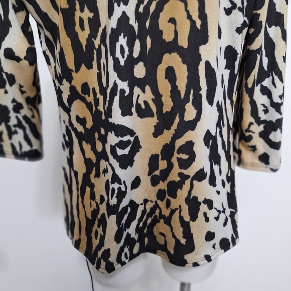 Isabella Rodriguez Academia Animal Print Waterfall Mobwife Cardigan Size L - Picture 9 of 14